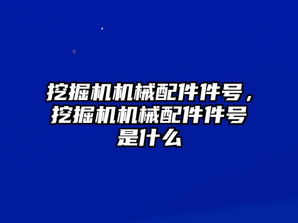 挖掘機(jī)機(jī)械配件件號(hào)，挖掘機(jī)機(jī)械配件件號(hào)是什么