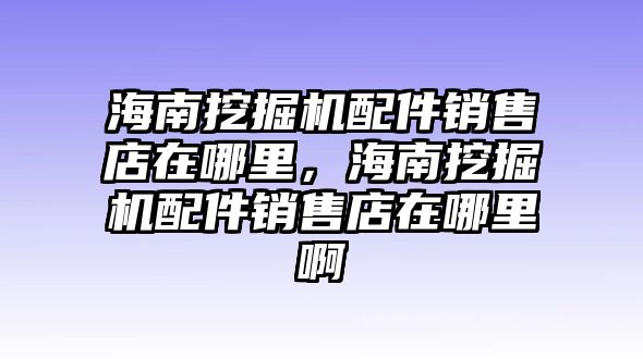 海南挖掘機配件銷售店在哪里，海南挖掘機配件銷售店在哪里啊