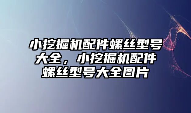 小挖掘機配件螺絲型號大全，小挖掘機配件螺絲型號大全圖片