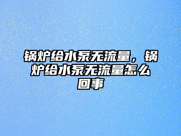 鍋爐給水泵無流量，鍋爐給水泵無流量怎么回事