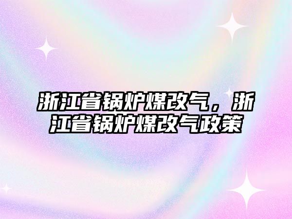 浙江省鍋爐煤改氣，浙江省鍋爐煤改氣政策