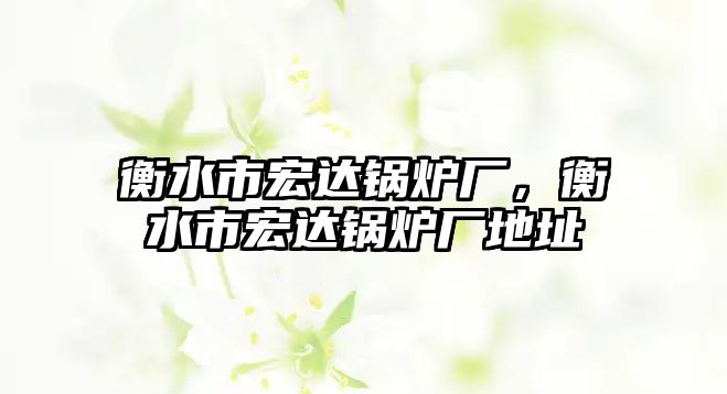 衡水市宏達(dá)鍋爐廠，衡水市宏達(dá)鍋爐廠地址