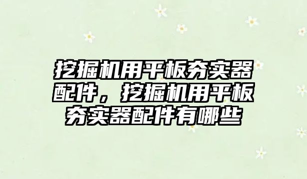 挖掘機用平板夯實器配件，挖掘機用平板夯實器配件有哪些