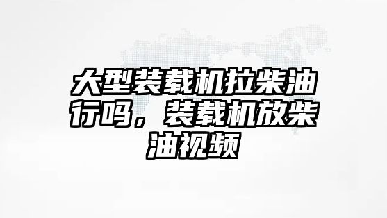 大型裝載機(jī)拉柴油行嗎，裝載機(jī)放柴油視頻