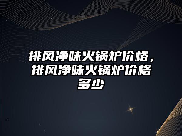 排風凈味火鍋爐價格，排風凈味火鍋爐價格多少