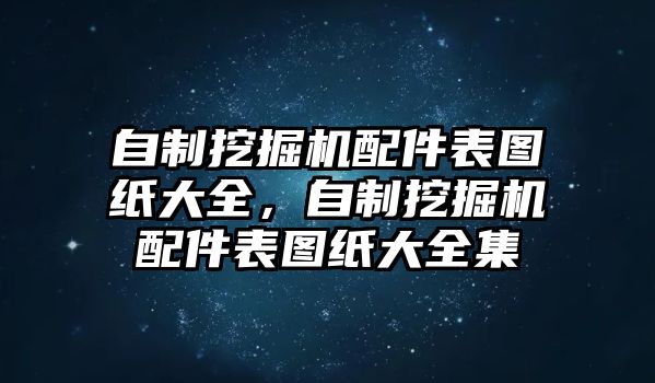 自制挖掘機(jī)配件表圖紙大全，自制挖掘機(jī)配件表圖紙大全集