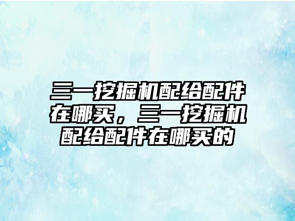 三一挖掘機(jī)配給配件在哪買，三一挖掘機(jī)配給配件在哪買的