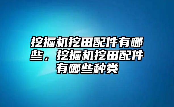 挖掘機挖田配件有哪些，挖掘機挖田配件有哪些種類