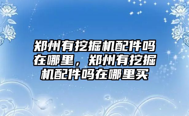 鄭州有挖掘機(jī)配件嗎在哪里，鄭州有挖掘機(jī)配件嗎在哪里買