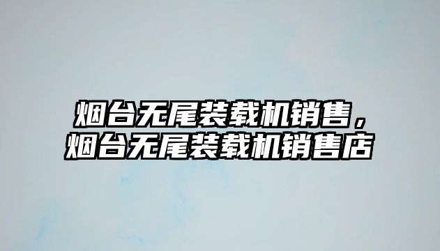 煙臺(tái)無尾裝載機(jī)銷售，煙臺(tái)無尾裝載機(jī)銷售店