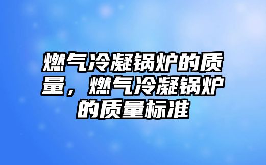 燃?xì)饫淠仩t的質(zhì)量，燃?xì)饫淠仩t的質(zhì)量標(biāo)準(zhǔn)