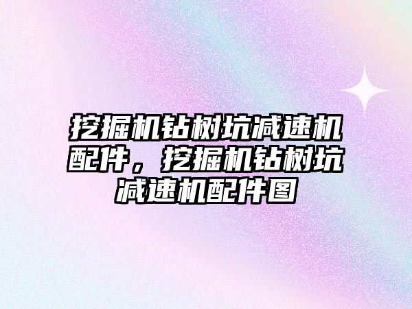 挖掘機鉆樹坑減速機配件，挖掘機鉆樹坑減速機配件圖