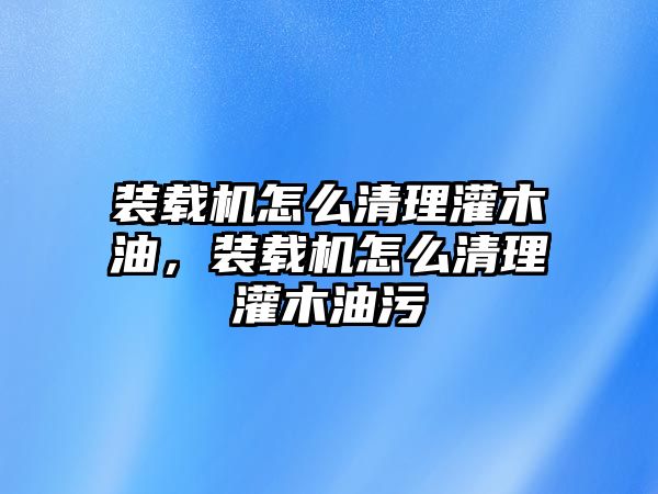 裝載機怎么清理灌木油，裝載機怎么清理灌木油污