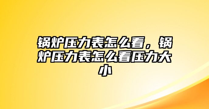 鍋爐壓力表怎么看，鍋爐壓力表怎么看壓力大小