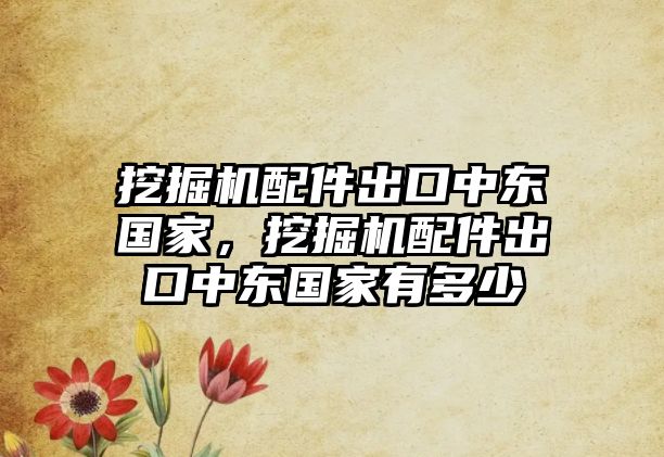 挖掘機配件出口中東國家，挖掘機配件出口中東國家有多少