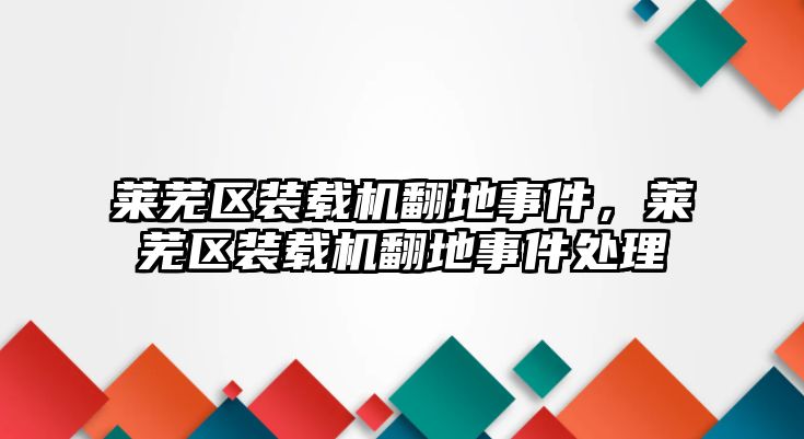 萊蕪區(qū)裝載機(jī)翻地事件，萊蕪區(qū)裝載機(jī)翻地事件處理