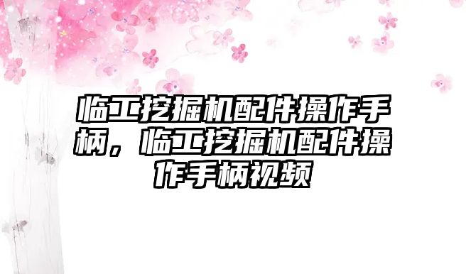 臨工挖掘機配件操作手柄，臨工挖掘機配件操作手柄視頻