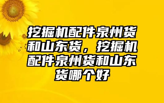 挖掘機配件泉州貨和山東貨，挖掘機配件泉州貨和山東貨哪個好