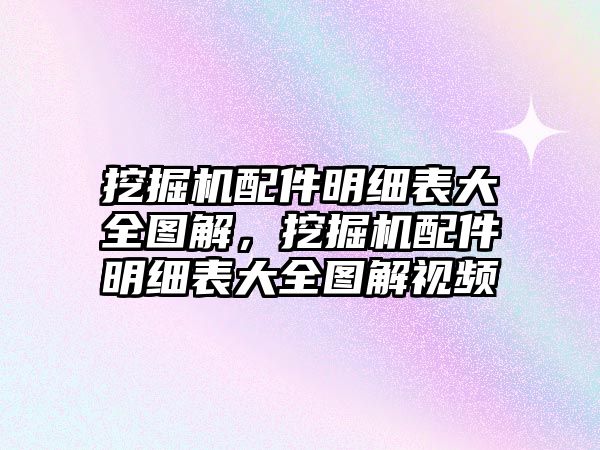 挖掘機配件明細表大全圖解，挖掘機配件明細表大全圖解視頻