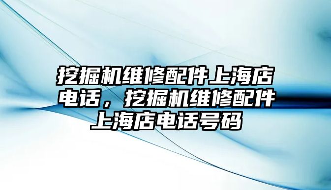 挖掘機(jī)維修配件上海店電話，挖掘機(jī)維修配件上海店電話號(hào)碼