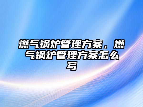 燃?xì)忮仩t管理方案，燃?xì)忮仩t管理方案怎么寫