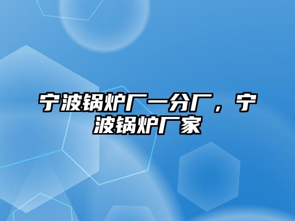 寧波鍋爐廠一分廠，寧波鍋爐廠家