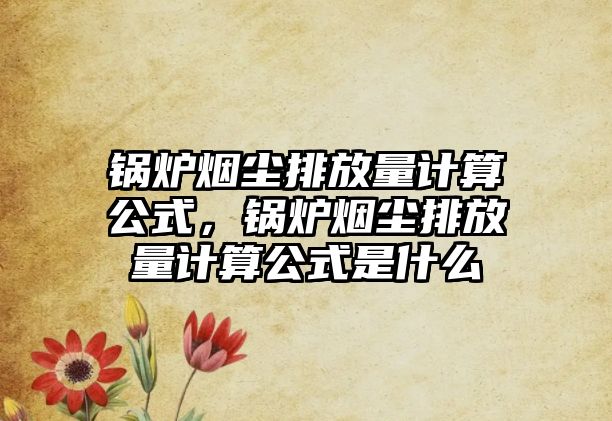 鍋爐煙塵排放量計(jì)算公式，鍋爐煙塵排放量計(jì)算公式是什么