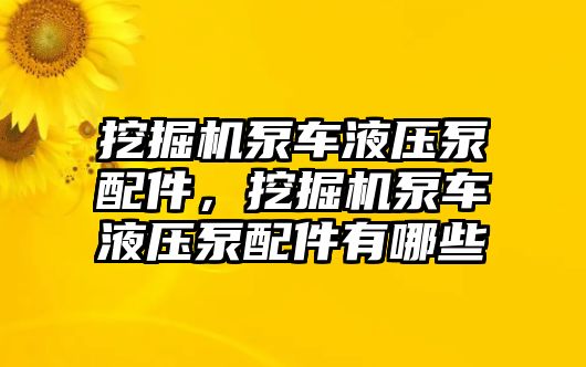 挖掘機(jī)泵車液壓泵配件，挖掘機(jī)泵車液壓泵配件有哪些