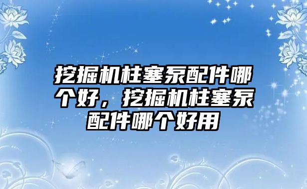 挖掘機(jī)柱塞泵配件哪個(gè)好，挖掘機(jī)柱塞泵配件哪個(gè)好用