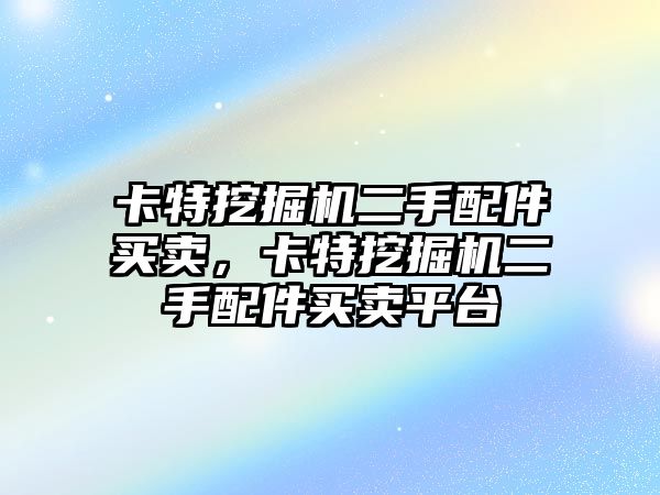 卡特挖掘機(jī)二手配件買賣，卡特挖掘機(jī)二手配件買賣平臺(tái)