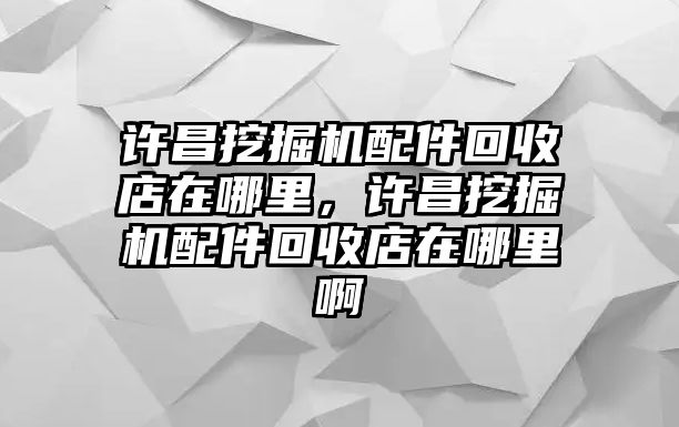 許昌挖掘機配件回收店在哪里，許昌挖掘機配件回收店在哪里啊