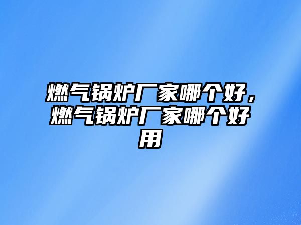 燃氣鍋爐廠家哪個好，燃氣鍋爐廠家哪個好用