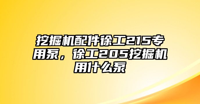 挖掘機(jī)配件徐工215專用泵，徐工205挖掘機(jī)用什么泵