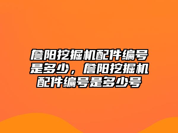 詹陽挖掘機(jī)配件編號是多少，詹陽挖掘機(jī)配件編號是多少號