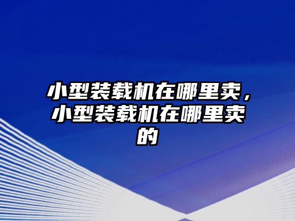 小型裝載機(jī)在哪里賣，小型裝載機(jī)在哪里賣的