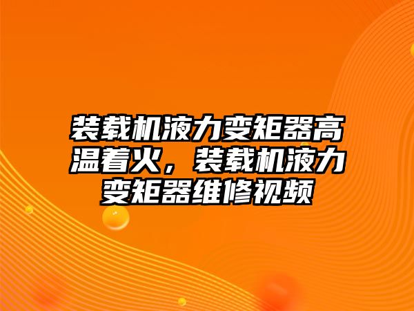 裝載機(jī)液力變矩器高溫著火，裝載機(jī)液力變矩器維修視頻