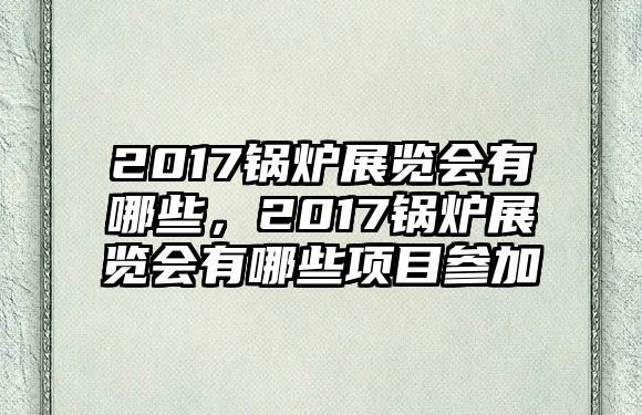 2017鍋爐展覽會有哪些，2017鍋爐展覽會有哪些項(xiàng)目參加