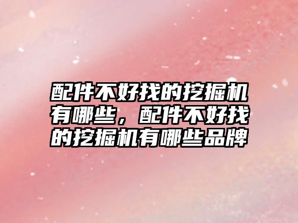 配件不好找的挖掘機有哪些，配件不好找的挖掘機有哪些品牌