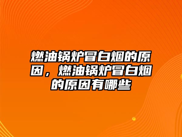 燃油鍋爐冒白煙的原因，燃油鍋爐冒白煙的原因有哪些