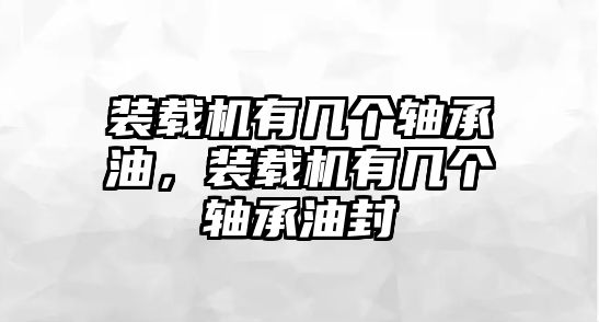 裝載機(jī)有幾個(gè)軸承油，裝載機(jī)有幾個(gè)軸承油封