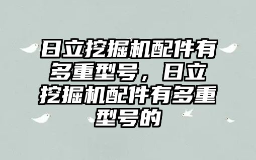 日立挖掘機配件有多重型號，日立挖掘機配件有多重型號的