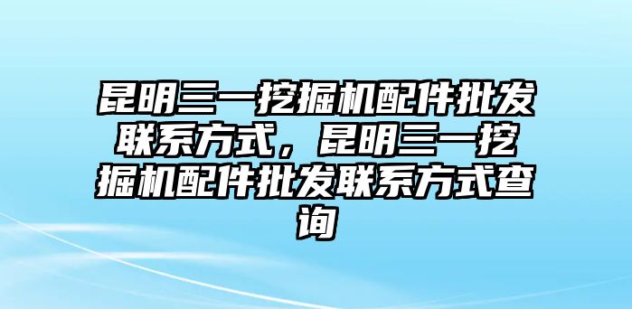 昆明三一挖掘機(jī)配件批發(fā)聯(lián)系方式，昆明三一挖掘機(jī)配件批發(fā)聯(lián)系方式查詢(xún)