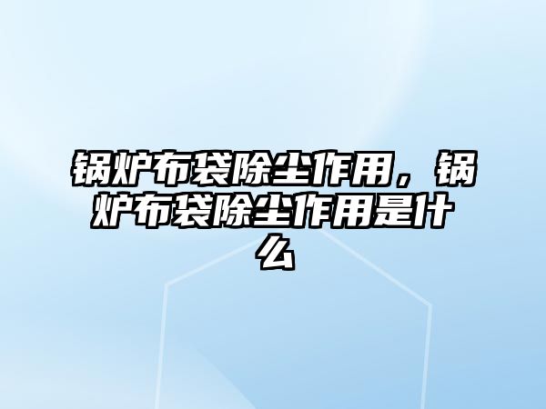 鍋爐布袋除塵作用，鍋爐布袋除塵作用是什么