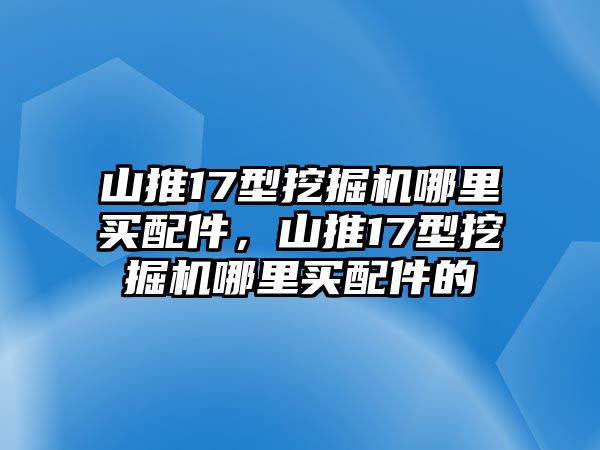 山推17型挖掘機哪里買配件，山推17型挖掘機哪里買配件的