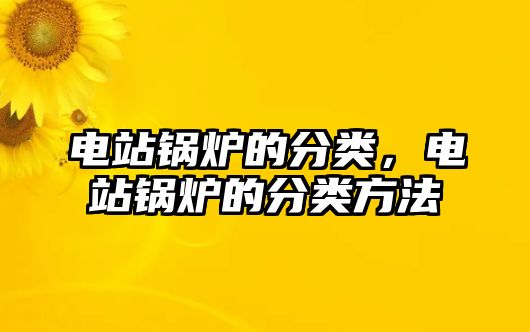 電站鍋爐的分類，電站鍋爐的分類方法