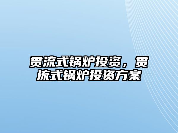 貫流式鍋爐投資，貫流式鍋爐投資方案