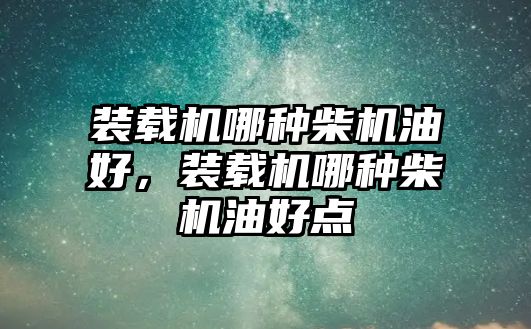 裝載機哪種柴機油好，裝載機哪種柴機油好點