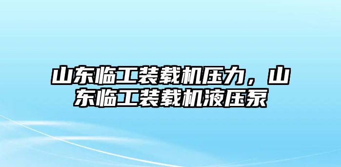 山東臨工裝載機(jī)壓力，山東臨工裝載機(jī)液壓泵