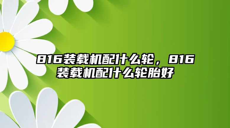 816裝載機(jī)配什么輪，816裝載機(jī)配什么輪胎好