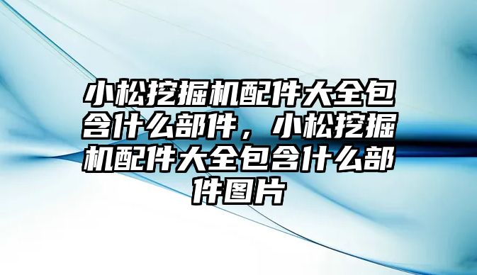 小松挖掘機配件大全包含什么部件，小松挖掘機配件大全包含什么部件圖片